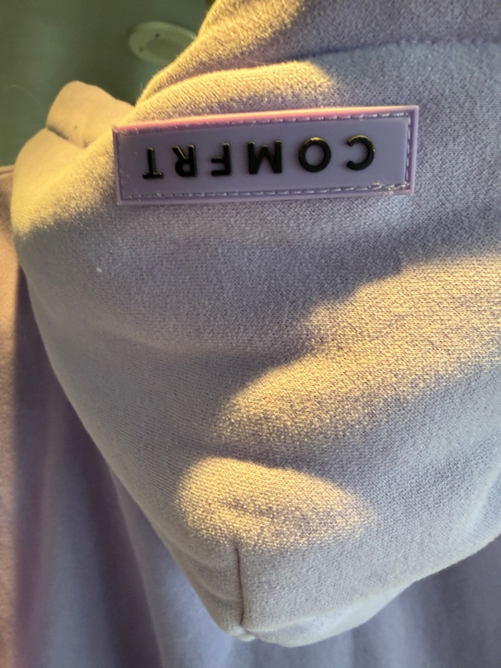 Comfrt Lavender Hooded Sweatshirt with Subtle Chest Embroidery - Picture 4 of 5